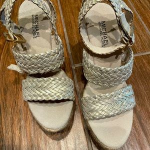 Gold Michael Kors Espadrille Wedges